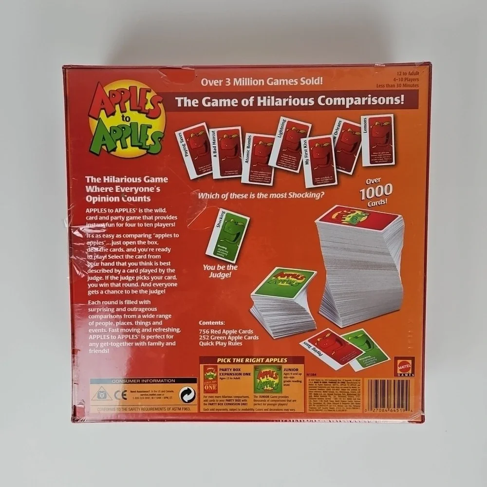 Mattel Apples to Apples Party Box Party Game New In Box Sealed